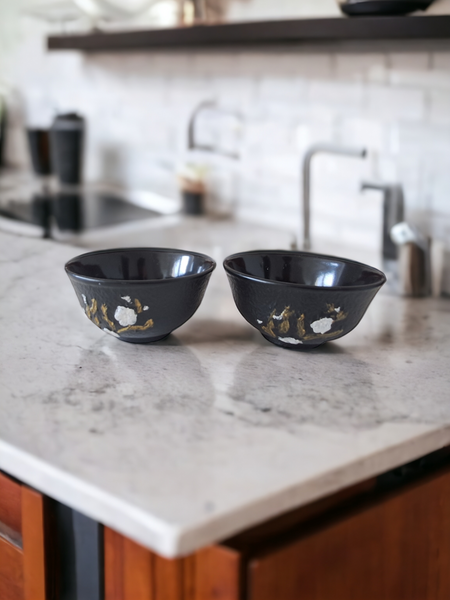 CZARKI ŻELIWNE 2 FILIŻANKI ZESTAW ŻELIWNY DO HERBATY 10 0ml EMALIOWANE