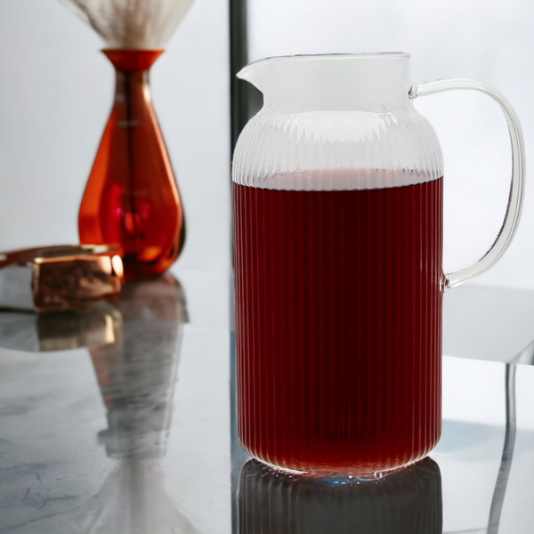 DZBANEK SZKLANY KARAFKA 1.8L NA WODĘ SOK HERBATĘ KAWE HOT 22,7 cm