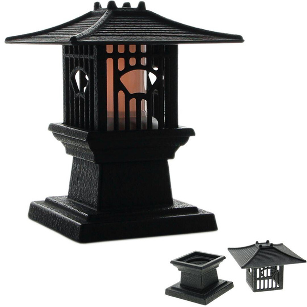 KOMINEK LED LAMPION LATARNIA ŻELIWNA LAMPA 3D Z OGNIEM RUCHOMYM PŁOMIEŃ