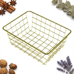 KOSZYK METALOWY ZŁOTY DRUCIANY NA OWOCE OZDOBNY