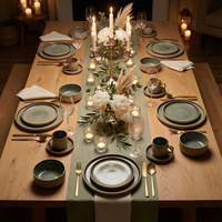 SERWIS OBIADOWYO KAWOWY 30 EL. DLA 6 OSÓB FILIŻANKI DO KAWY SZARY CERAMIKA