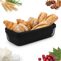 KOSZYK METALOWY CZARNY NA CHLEB PIECZYWO + WKŁAD Z TKANINY 40x13x9,5 cm
