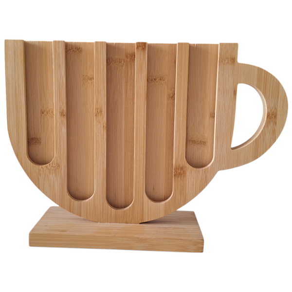 STOJAK NA 24 KAPSUŁKI DO KAWY NESPRESSO BAMBUSOWY STOJACZEK 5 RZĘDÓW