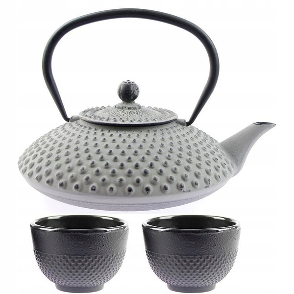 CZAJNIK 1,25L ZAPARZACZ ŻELIWNY 2x CZARKI ZESTAW