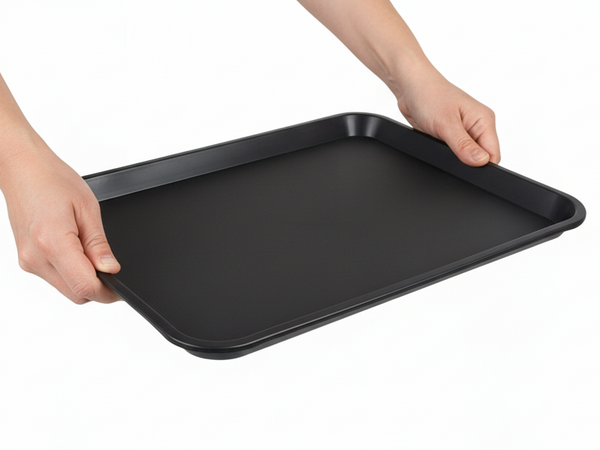 TACA KUCHENNA KELNERSKA CZARNA ANTYPOŚLIZGOWA 45,5×35,5×2 CM PROSTOKĄTNA