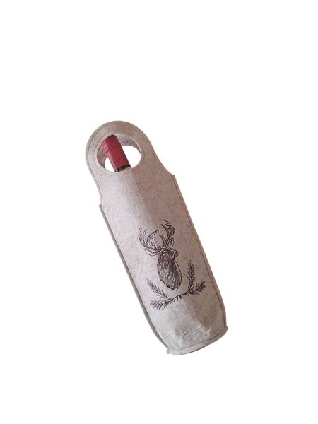 FILCOWA TORBA NA WINO PREZENT JASNY BEŻOWY 35×15×8,5 CM DO BUTELEK