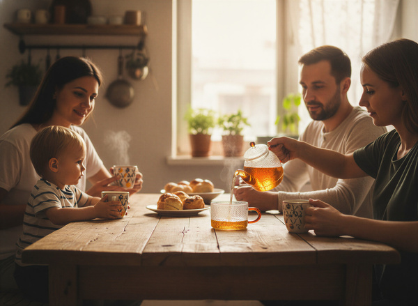 CZAJNIK DZBANEK Z ZAPARZACZEM 0,5L Z FILIŻANA 250ml ZESTAW DO HERBATY SZKŁO