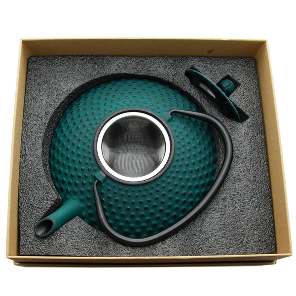 IMBRYK ZAPARZACZ ŻELIWNY Z SITKIEM DO ZIÓŁ HERBATY CZAJNIK 1.25 L ŻELIWO