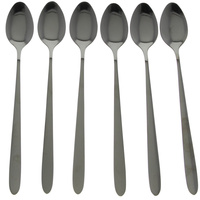 ŁYŻECZKI CZARNE ZESTAW DO KAWY ŁATTE DŁUGIE 6 szt