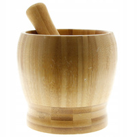 MOŹDZIERZ Z TŁUCZKIEM KUCHENNY BAMBUSOWY DREWNIANY DO ZIÓŁ I PRZYPRAW