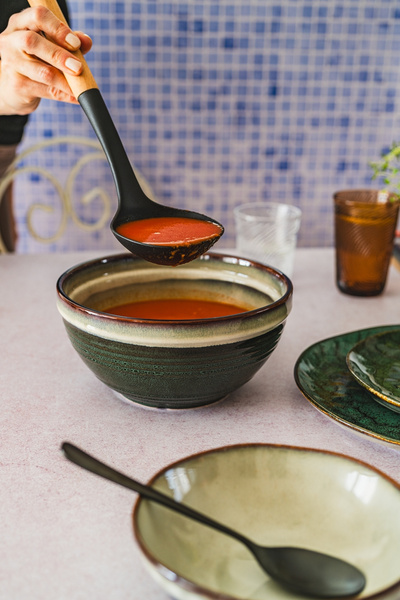 MISKA CERAMICZNA SAŁATKOWA DUŻA 2L OMBRE 22 CM MISA DO ZUPY RAMEN NA OWOCE