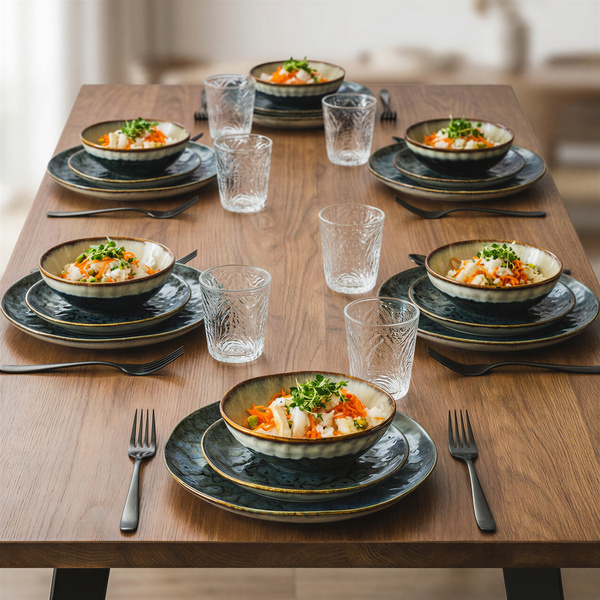 SERWIS OBIADOWY KOMPLET TALERZY 18EL. ZASTAWA OBIADOWA ZESTAW NA 6 OSÓB