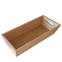 TACA BAMBUSOWA SKRZYNKA PROSTOKĄTNA ORGANIZER Z DREWNA PUDEŁKO 33x14x7,5 cm