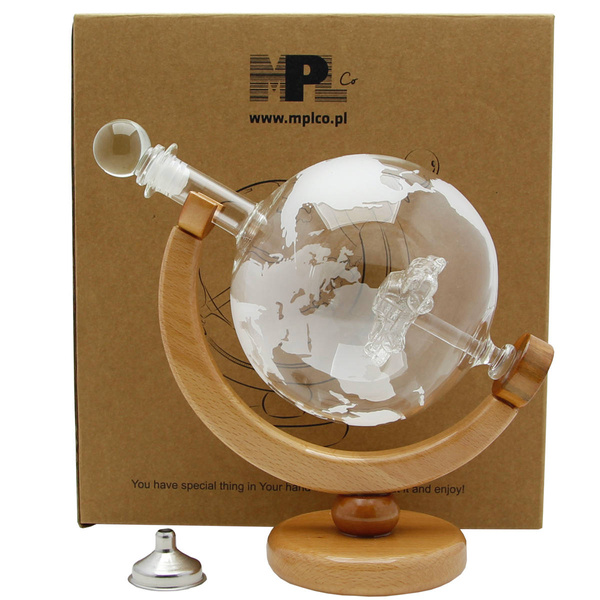 KARAFKA GLOBUS DO WHISKY ALKOHOLU NALEWAK PREZENT