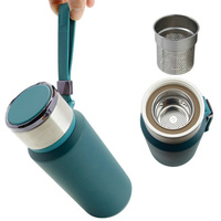 TERMOS KUBEK TERMICZNY PODRÓŻNY STALOWY 650 ml  DO KAWY HERBATY WODY +SITKO