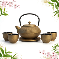 CZAJNIK ŻELIWNY 1,5L ZAPARZACZ DO HERBATY 4 CZARKI ZESTAW 5 ele NA PREZENT