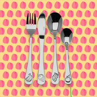 SZTUĆCE DLA DZIECI STALOWE KOMPLET 4 el. ŁYŻECZKA WIDELEC NÓŻ ŁYŻKA ZESTAW