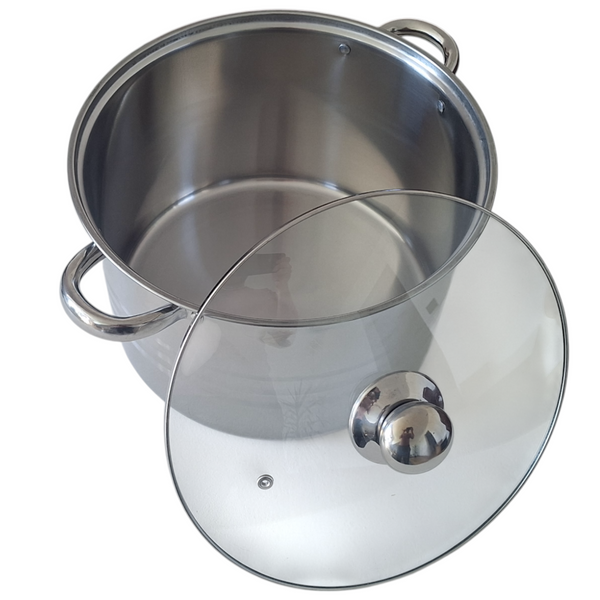 GARNEK STAL NIERDZEWNA 28 cm GAR 12,5L DO GASTRO Z POKRYWKA METALOWA