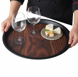 TACA KELNERSKA KUCHENNA ANTYPOSLIZGOWA CZARNA 41 cm DO SERWOWANIA PODAWANIA