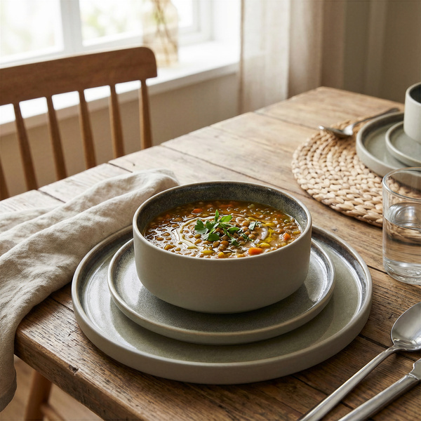 SERWIS OBIADOWY KOMPLET TALERZY 18EL. ZASTAWA OBIADOWA ZESTAW NA 6 OSÓB