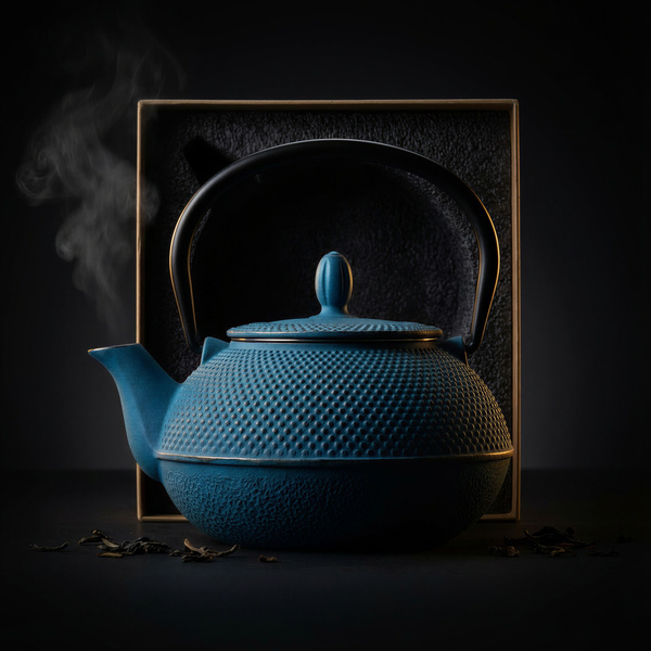 CZAJNIK ŻELIWNY IMBRYK 1.8L DUŻY TURKUSOWY DO HERBATY + ZAPARZACZ STALOWY