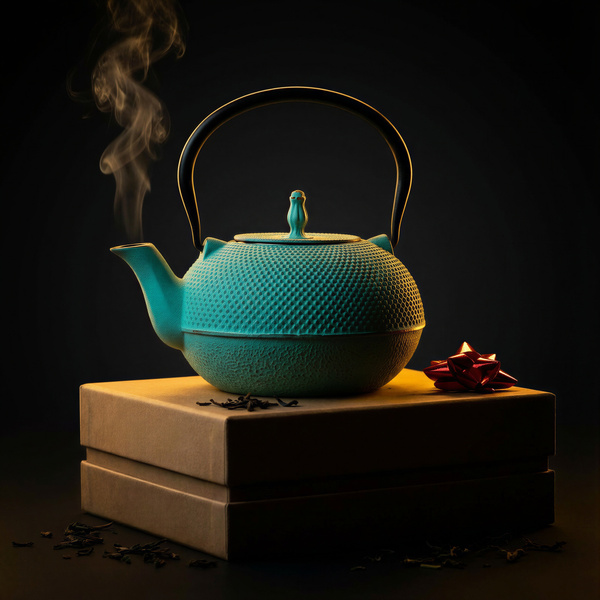 CZAJNIK ŻELIWNY IMBRYK 1.8L DUŻY MIĘTOWY DO HERBATY + ZAPARZACZ STALOWY