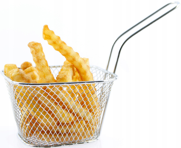 KOSZYK MINI KOSZYCZEK DO DO SERWOWANIA PRZEKĄSEK MIEŚCI 100G FRYTEK STALOWY