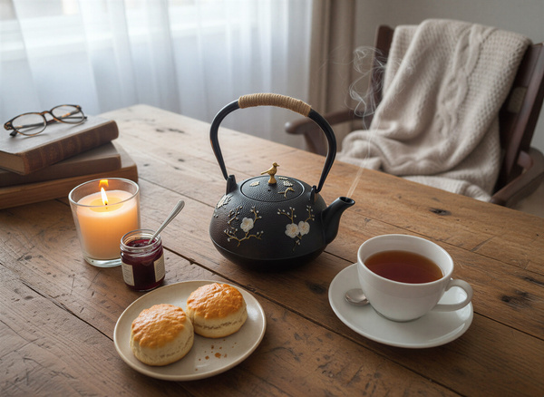 CZAJNIK ŻELIWNY IMBRYK CZARNY 1L + ZAPARZACZ STALOWY DO HERBATY I ZIÓŁ