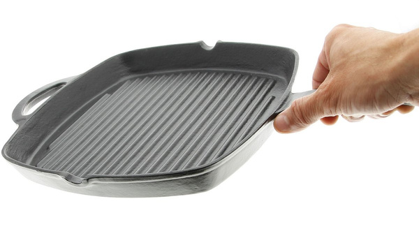 PATELNIA GRILLOWA ŻELIWNA SOLIDNA DO GRILLOWANIA