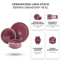 SERWIS OBIADOWY KOMPLET TALERZY 18EL. ZASTAWA OBIADOWA ZESTAW NA 6 OSÓB