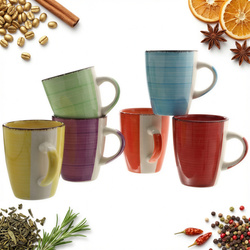 KUBKI CERAMICZNE KUBEK DO KAWY HERBATY ZESTAW 6