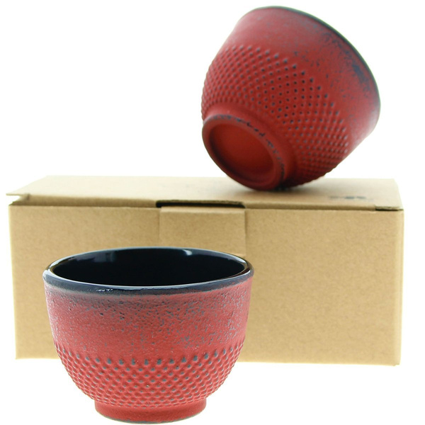 CZAJNIK ZAPARZACZ ŻELIWNY 2x CZARKI PODSTAWKA