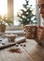 DUŻY KUBEK ŚWIĄTECZNY DO CZEKOOLADY 600ML BRĄZOWY BŁYSZCZĄCY ZMYWARKA Ø 9,5