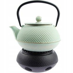 ZAPARZACZ ŻELIWNY CZAJNIK 0,8 L PODGRZEWACZ ZESTAW