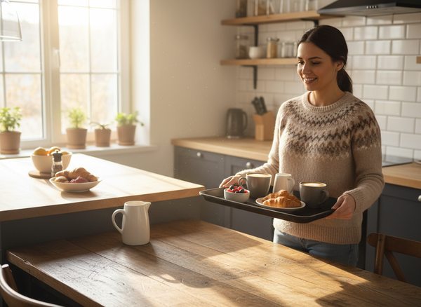 TACA KUCHENNA KELNERSKA CZARNA ANTYPOŚLIZGOWA 45,5×35,5×2 CM PROSTOKĄTNA