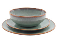 SERWIS OBIADOWY ŚNIADANIOWY 18el ZESTAW TALERZY DLA 6 OSÓB BROWN MINT