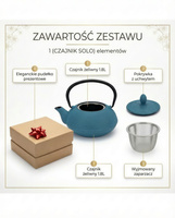 CZAJNIK ŻELIWNY IMBRYK 1.8L DUŻY TURKUSOWY DO HERBATY + ZAPARZACZ STALOWY