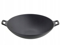 PATELNIA WOK ŻELIWNY 36 cm CIĘŻKA ODLEW ŻELIWO