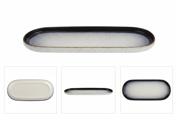 TALERZ CERAMIKA 40 CM LUNA LINE OWALNY DUŻY DO SERWOWANIA