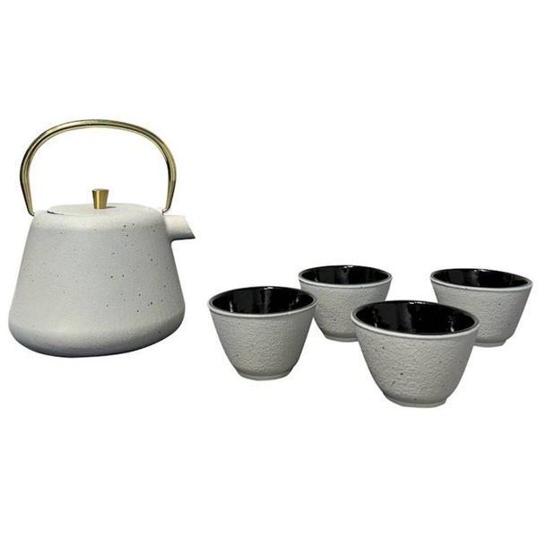 CZAJNIK IMBRYK ŻELIWNY 1L ZAPARZACZ SITKO STALOWE DO HERBATY +4 CZARKI