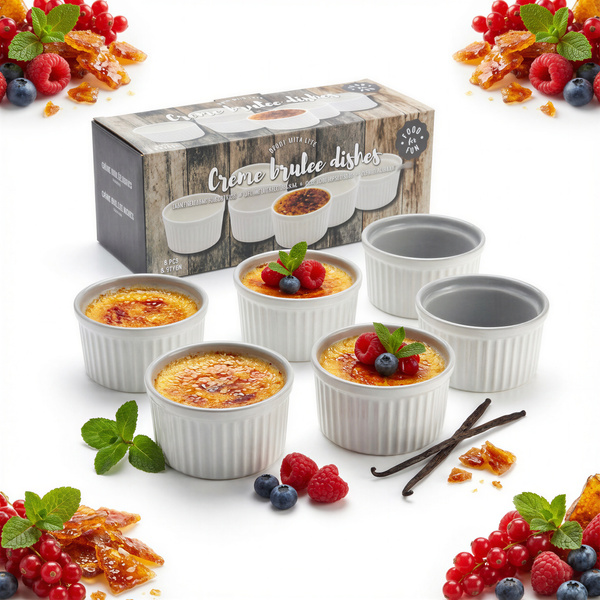 FOREMKI 6x MISECZKI DO MUFFINEK CREME BRULLE PORCELANA