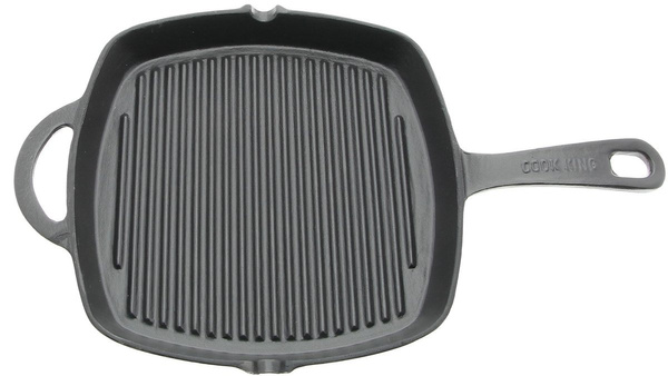 PATELNIA GRILLOWA ŻELIWNA SOLIDNA DO GRILLOWANIA