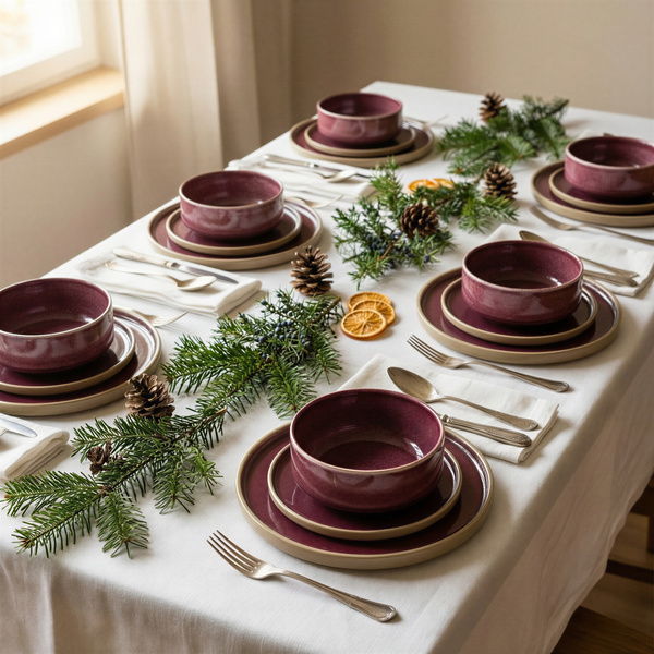 SERWIS OBIADOWY KOMPLET TALERZY 18EL. ZASTAWA OBIADOWA ZESTAW NA 6 OSÓB