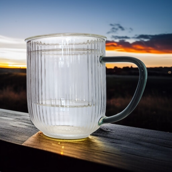 SZKLANKA KUBEK TERMICZNY 0,4L ZAPARZACZ SZKLANY DO PARZENIA HERBATY I ZIÓŁ