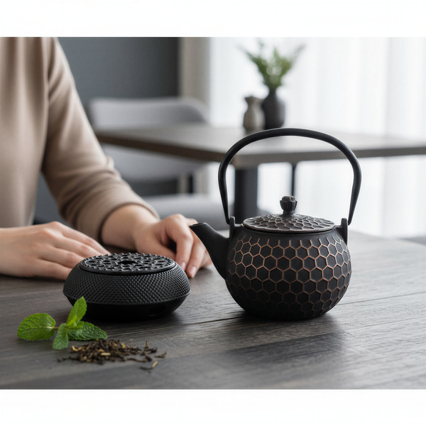 CZAJNIK ŻELIWNY IMBRYK 1,2L ZAPARZACZ DO HERBATY I ZIÓŁ PODGZREWACZ ŻELIWNY