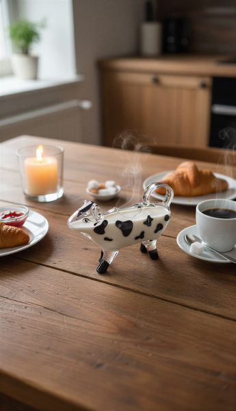 MLECZNIK DZBANEK SZKLANY KROWA DO MLEKA ŚMIETANKI SOSU KRÓWKA 120 ML