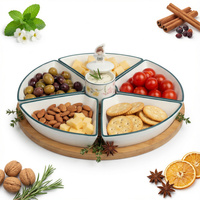 PATERA CERAMICZNA OBROTOWA NA BAMBUSIE 27,5 CM 7EL PANI KWIATEK