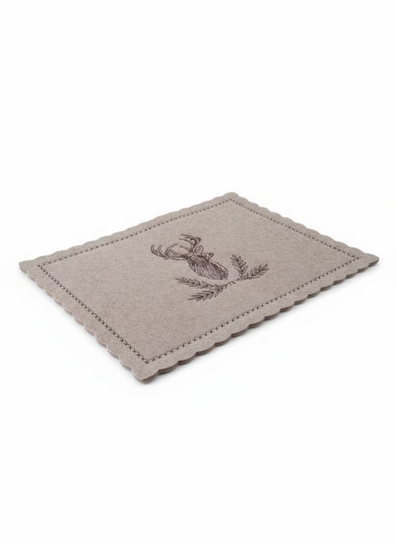 FILCOWA PODKŁADKA ŚWIĄTECZNA POD TALERZE BEŻOWA 30×40 CM DO DEKORACJI