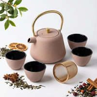 CZAJNIK IMBRYK ŻELIWNY 1L ZAPARZACZ SITKO STALOWE DO HERBATY +4 CZARKI