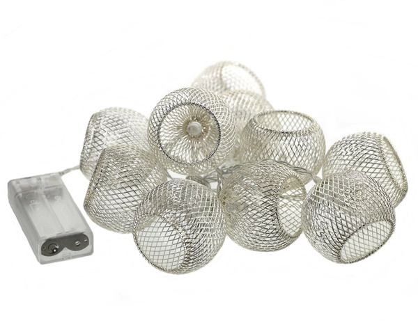 LEDOWE LAMPKI KULE LED 10 DIOD COTTON METALOWE